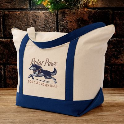 Gift Giving: Full Color Saratoga Zippered Cotton Boat Bag