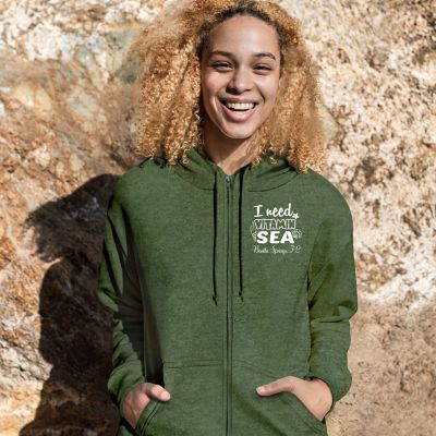 Travel & Destination Apparel: Adult Full Zip Vantage Heather Hoodie - Screen