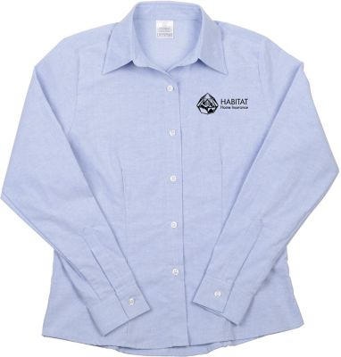 Construction: Embroidered Ladies Long Sleeve Oxford Shirt