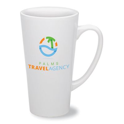 Full Colour Drinkware: Full Colour White Tall Cafe Mug 16 oz