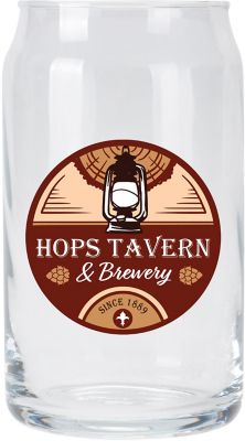 Hospitality: Full Colour Can Shape Glass 16Oz
