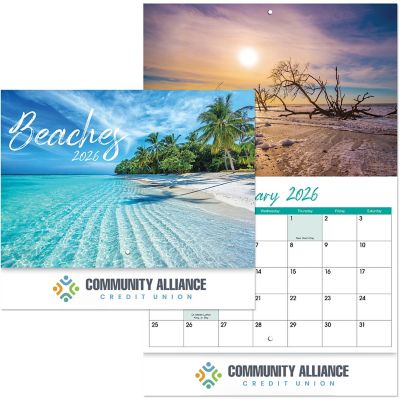 Financial: Beaches Stapled Wall Calendar
