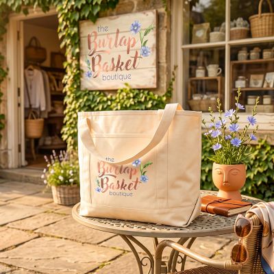 Reusable Shopping & Grocery Totes: POD Full Color Recycled Cotton Tote