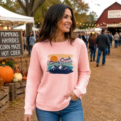 New Products: Women's Waffle Knit Hi Low Shirt - Embroidered