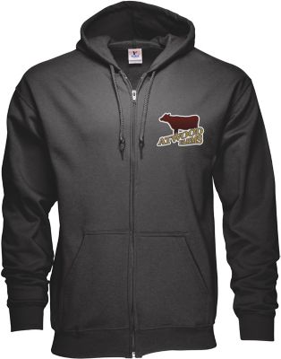 Embroidered Sweatshirts: Zippered Hoodie 50/50 Embroidered