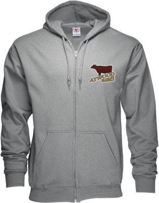 Embroidered Sweatshirts: Zippered Hoodie 50/50 Embroidered