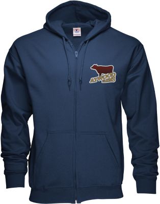 Embroidered Sweatshirts: Zippered Hoodie 50/50 Embroidered
