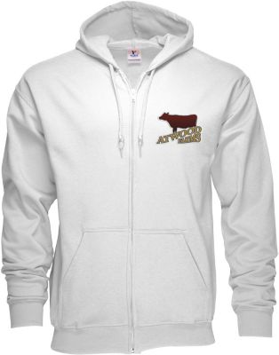 Embroidered Sweatshirts: Zippered Hoodie 50/50 Embroidered