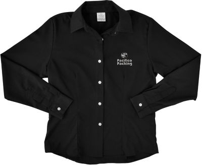 Apparel: Embroidered Ladies Long Sleeve Twill Dress Shirt