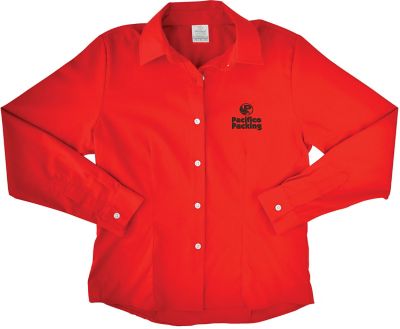 Apparel: Embroidered Ladies Long Sleeve Twill Dress Shirt