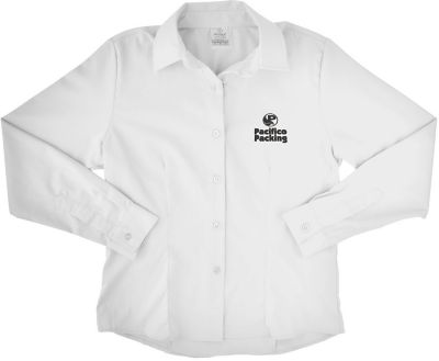 Apparel: Embroidered Ladies Long Sleeve Twill Dress Shirt