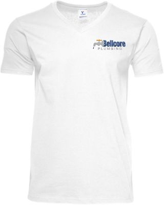 Apparel: Mens V-Neck T-Shirt Embroidered
