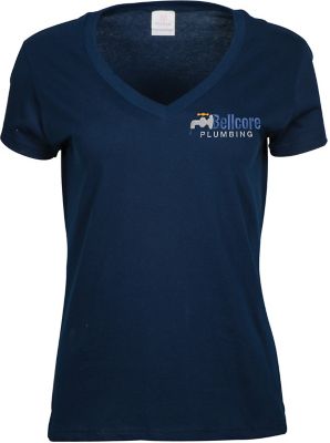 Embroidered Apparel: Ladies V-Neck T-Shirt Embroidered