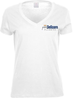 Apparel: Ladies V-Neck T-Shirt Embroidered